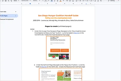 Implementation and handoff guide document