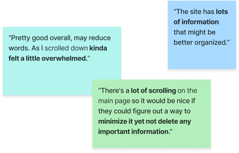 Affinity-mapped post-its from research synthesis